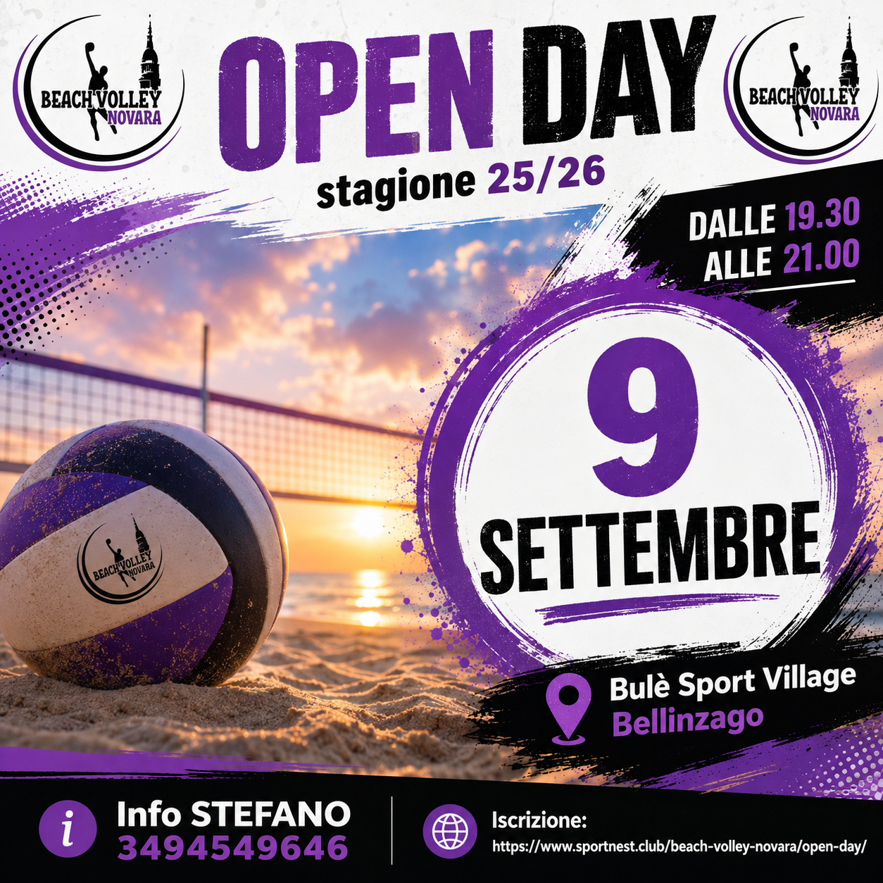 Locandina Open Day: Open Day Beach Volley Novara 9 Settembre