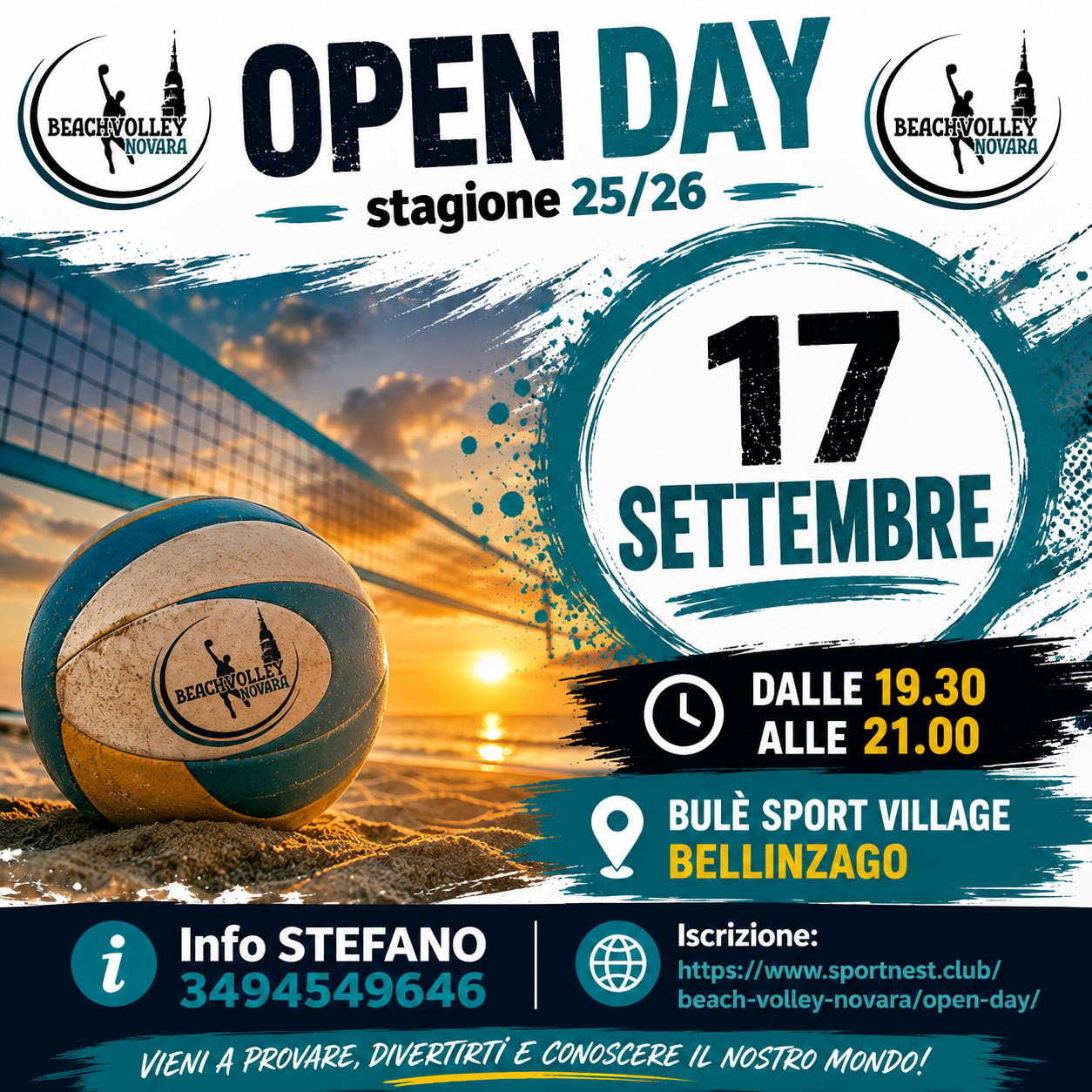 Locandina Open Day: Open Day Beach Volley Novara 17 settembre